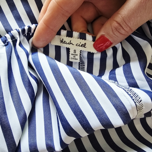 Bleuh Ciel Striped Off-Shoulder Top Size S - Picture 3 of 8